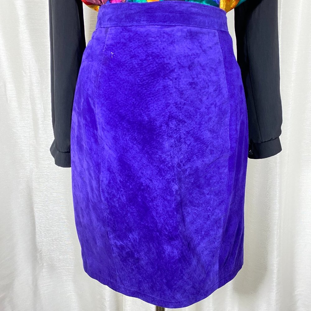 Global Identity Purple Leather Skirt - M